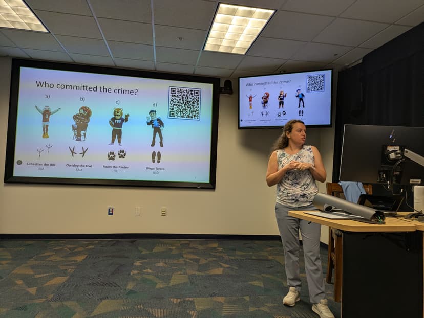 Dr. Malina giving a talk at FIU
