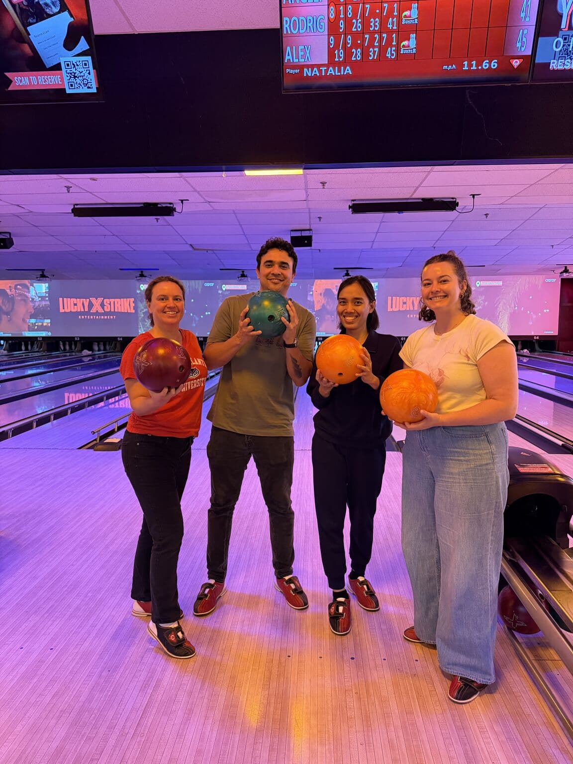 Natalia Malina and Transform Lab members at the end-of-summer bowling competition